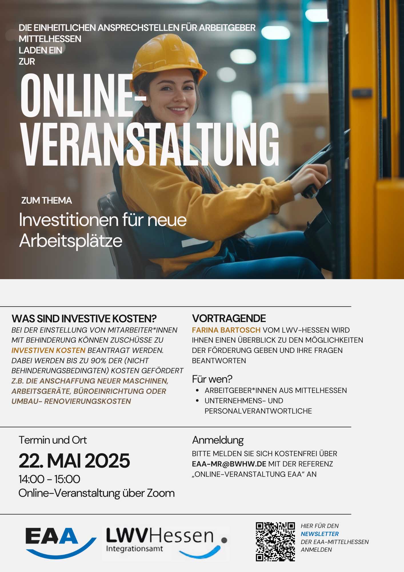 Einladung Online Veranstaltung am 22 05 25